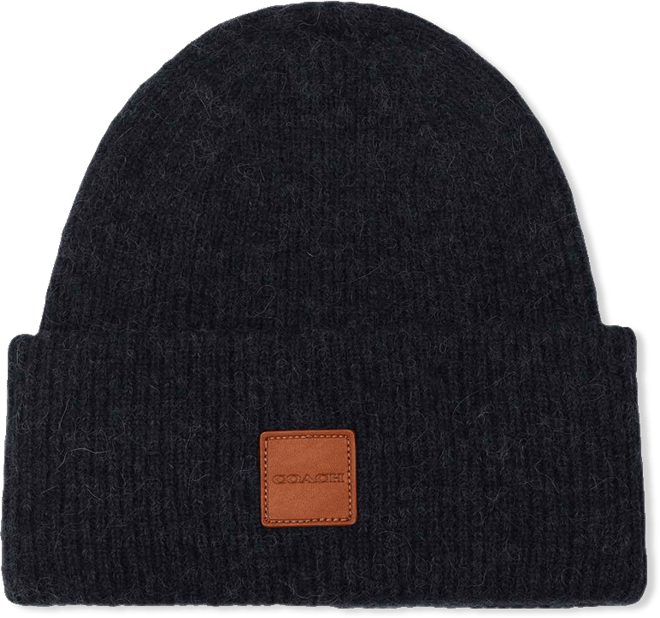 Men's Leather Patch Bean Hat