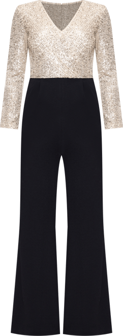 Women's Sequined-Bodice Straight-Leg Jumpsuit