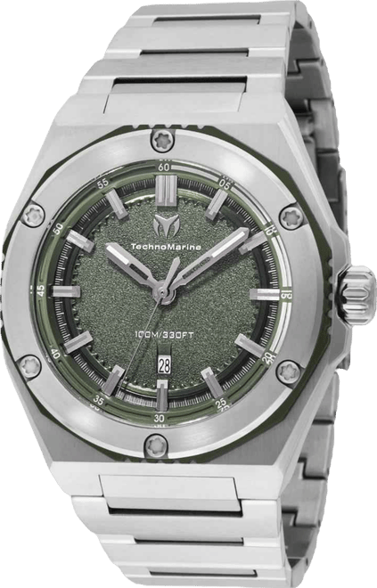 Men's Tm-416075 Coral Quartz Olive Green Dial Watch