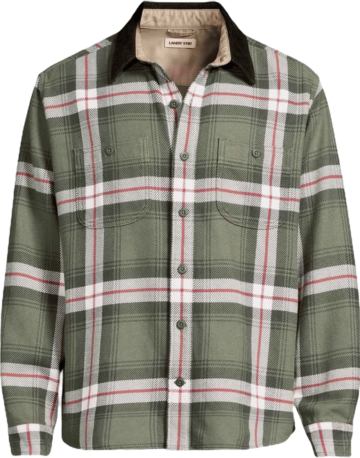 Men's Authentic Flannel Shirt with Corduroy Collar