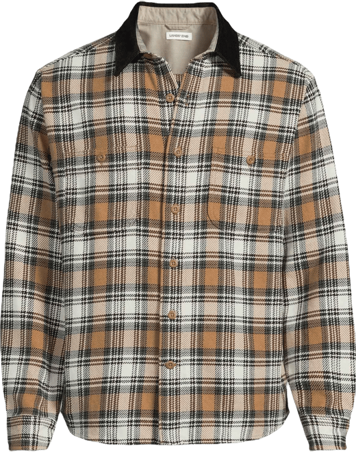 Men's Authentic Flannel Shirt with Corduroy Collar