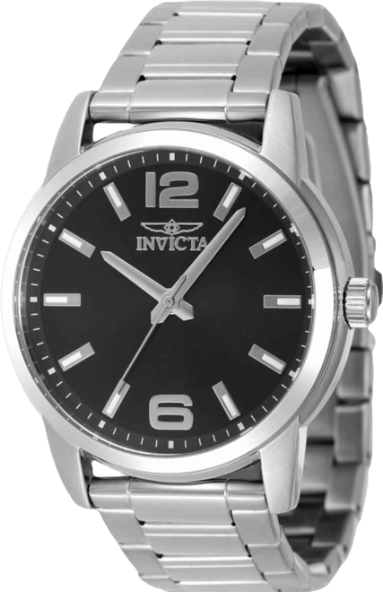 Men's 48491 Celestial Quartz 3 Hand Black Dial Watch