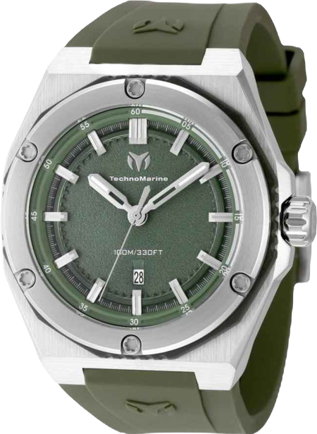 Men's Tm-416067 Coral Quartz 3 Hand Olive Green Dial Watch