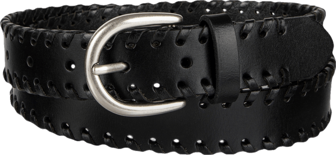 Laced-Edge Casual Leather Belt