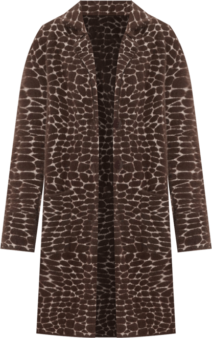 Women's Longline Modern Animal Feather Coatigan