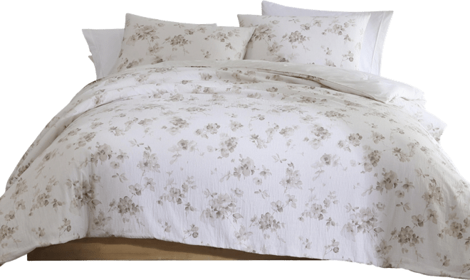 Closeout!  Eternity Floral Cotton Gauze 3-Pc. Comforter Set, Queen