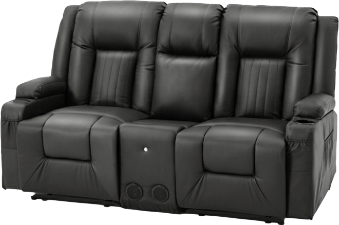 Recliner Loveseat with Console&Bluetooth Speakers, Manual Rv Reclining Sofa