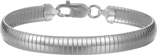 Men's Sterling Silver White Gold Plated Sleek Snake Chain Bracelet