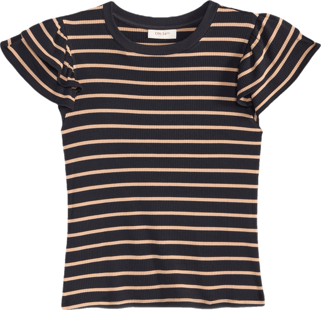 Women's Flutter-Sleeve Ribbed Top, Created for Macy's