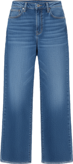Juniors' High Rise Baggy Wide-Leg Curvy Jeans