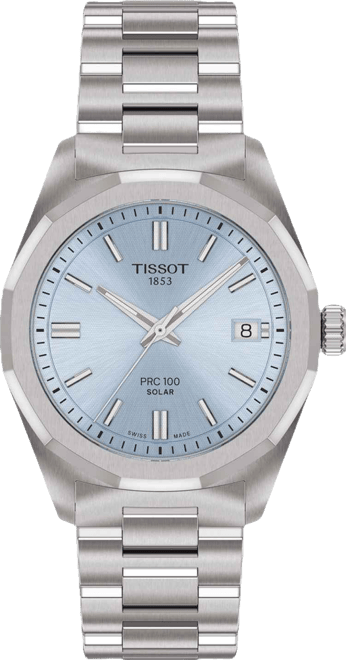 Women's Swiss Prc 100 Solar Stainless Steel Bracelet Watch 34mm