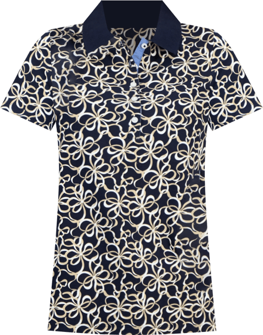 Women's Ribbons Short-Sleeve Polo Shirt