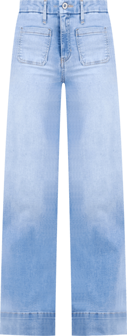 Juniors' High-Rise Wide-Leg Patch-Pocket Jeans