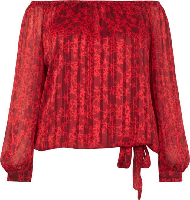 Plus Size Off-The-Shoulder Printed Top