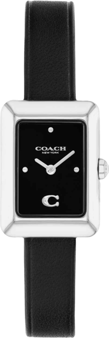 Women's Mara Black Leather Strap Watch, 19 x 26mm