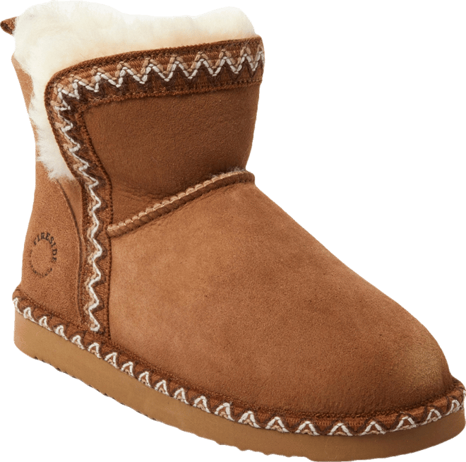 Fireside by  Women's Perth Genuine Shearling Fold Down Bootie with Embroidery
