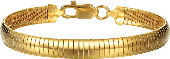 Men's Sterling Silver White Gold Plated Sleek Snake Chain Bracelet