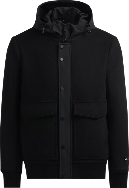 Men's Men s Hader Wool Blend Bomber Jacket with Removable Hooded Bib