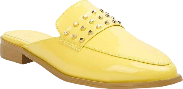 Yashta Womens Patent Studded Flat Mules