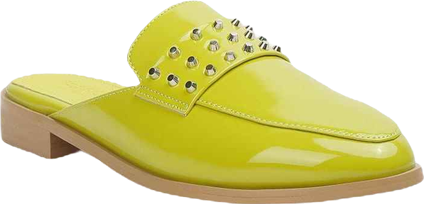 Yashta Womens Patent Studded Flat Mules