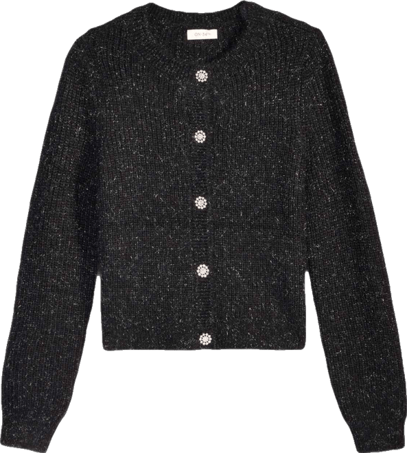 Women's Lurex Rhinestone-Button Cardigan, Macy's Exclusive