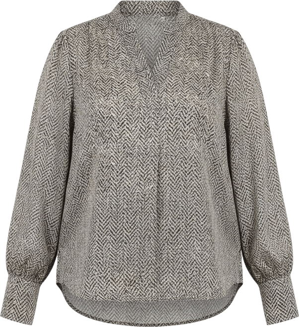 Plus Size Printed Blouson-Sleeve Blouse