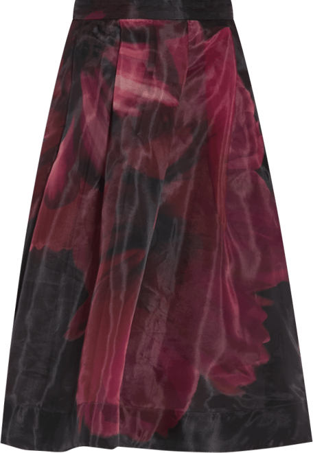 Women's Pleated Organza Midi Skirt