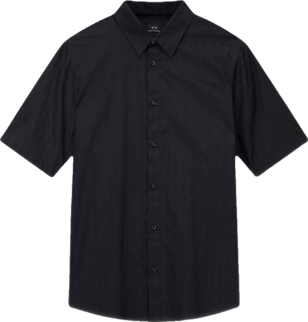 Men's Short Sleeve Cotton Jacquard Allover Logo Woven Shirt