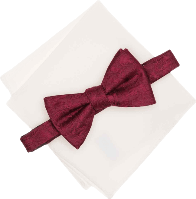 Kingston Tonal Floral Bow Tie and Pocket Square Set, Macy's Exclusive