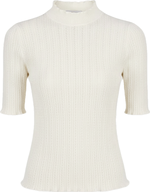 Petite Mock-Neck Short-Sleeve Sweater