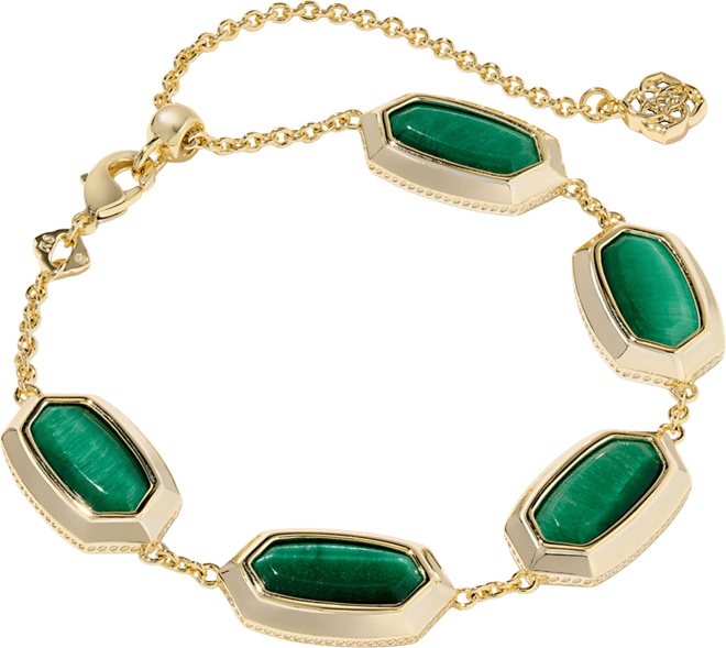 Imitation Pearl 14K Gold Plated Over Brass Elaina Bezel Chain Bracelet