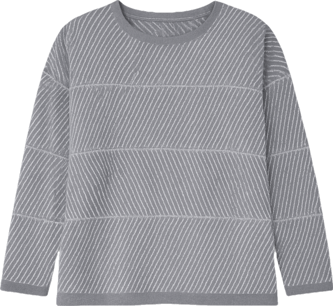 Plus Size Metallic Stripe Crewneck Sweater