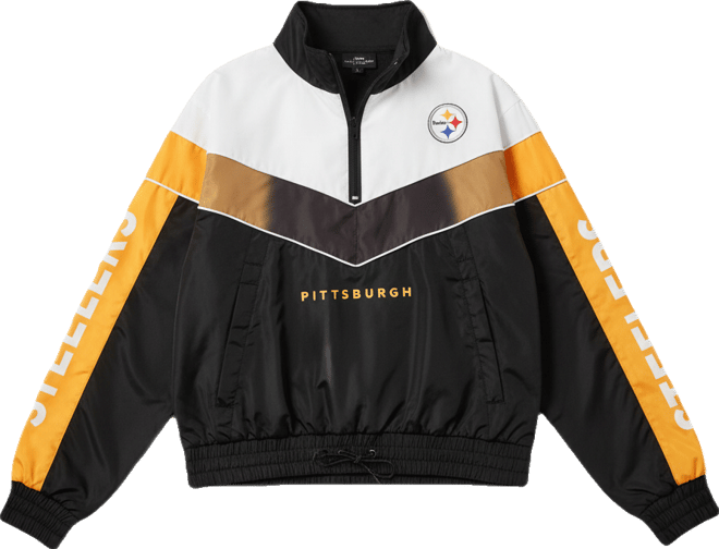 Women's Black Pittsburgh Steelers 1/4 Zip Track Sweatshirt