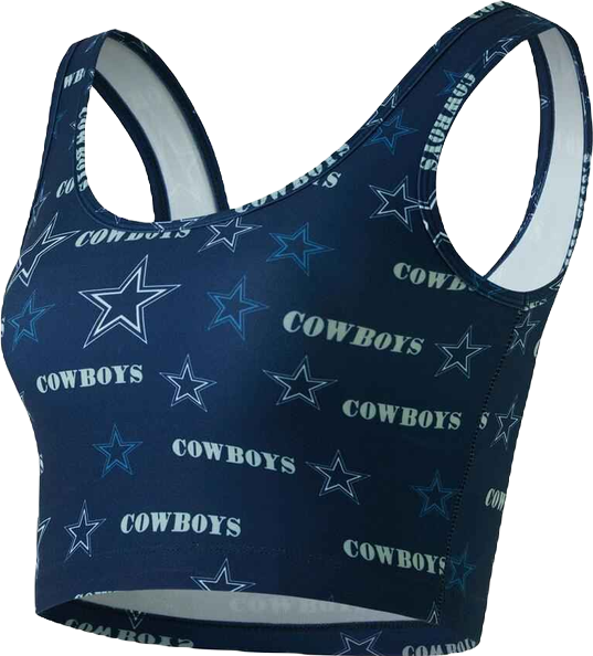 Women's Navy Dallas Cowboys Mosaic Allover Print Bralette