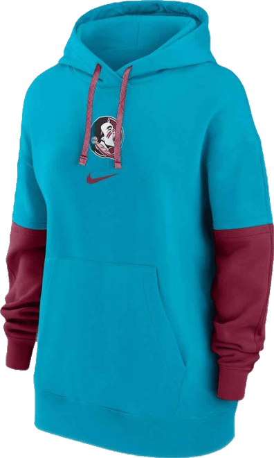 Women's Turquoise Florida State Seminoles Oversized Essential Fleece Hoodie