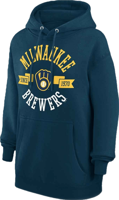 Women's Navy Milwaukee Brewers City Graphic Pullover Hoodie