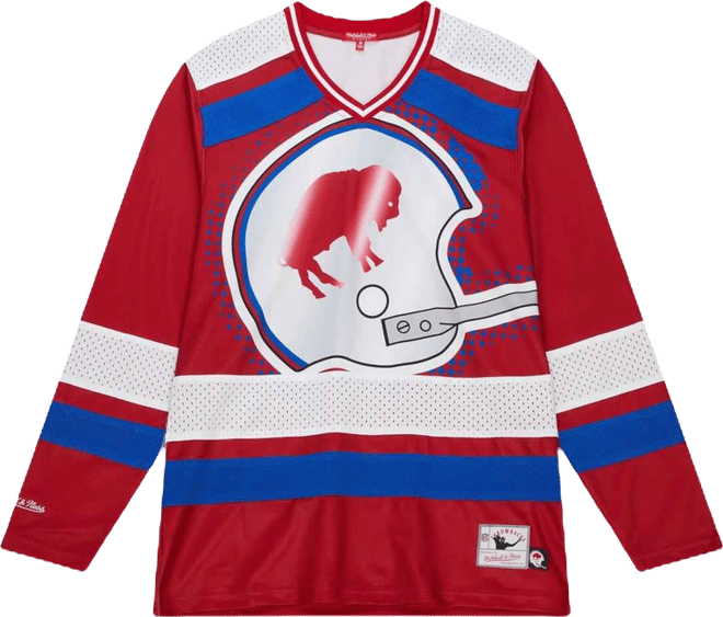 Women's Red Buffalo Bills Big Face 7.0 Long Sleeve Jersey T-Shirt