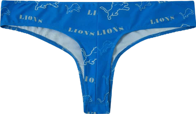 Women's Blue Detroit Lions Mosaic All Over Print Thong