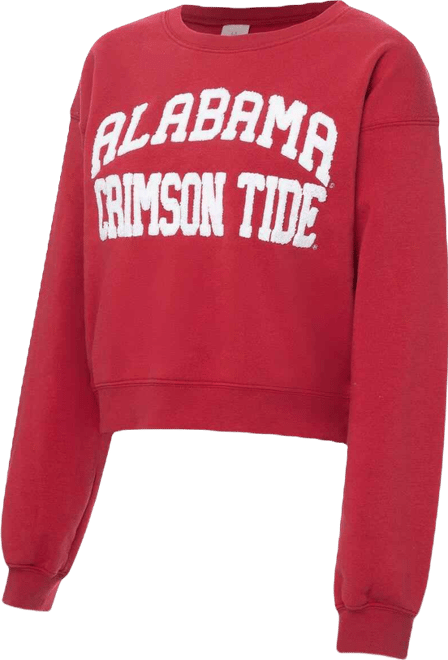 Women's Crimson Alabama Crimson Tide Chenille Cropped Sweatshirt