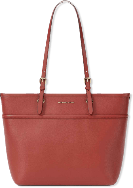 Michael  Medium Leather Top Zip Pocket Tote
