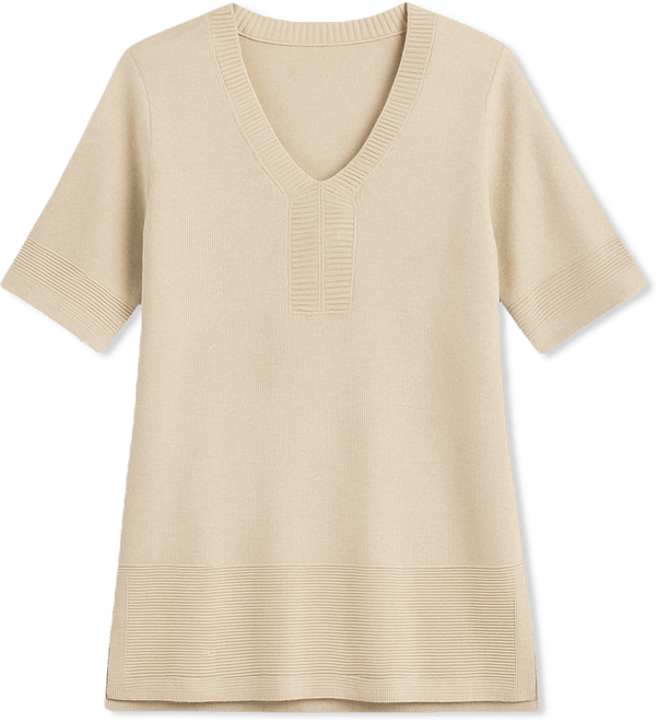 Women's V-Neck Short-Sleeve Lurex Shine Sweater, Exclusively at Macy's