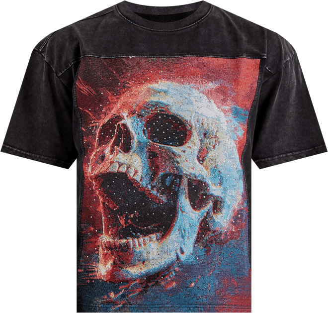 Majestik Skull Face Tapestry Tee