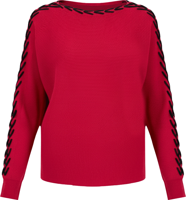 Women's Ribbed Dolman-Sleeve Sweater