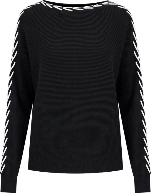 Women's Ribbed Dolman-Sleeve Sweater