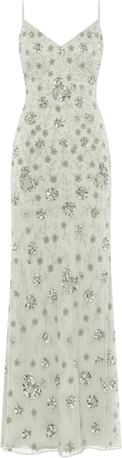 Women's Pleated High Neck Raglan Long Sleeve Side Slit Gown