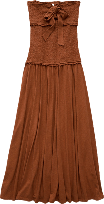 AE Sunchaser Knit Smocked Drop Waist Midi Dress