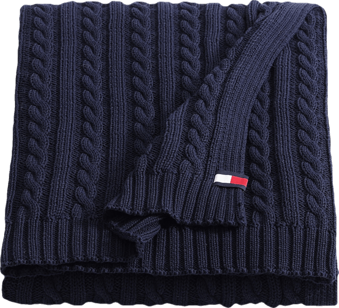 Solid Cotton Cable Knit Throw Blanket, 70" x 50"