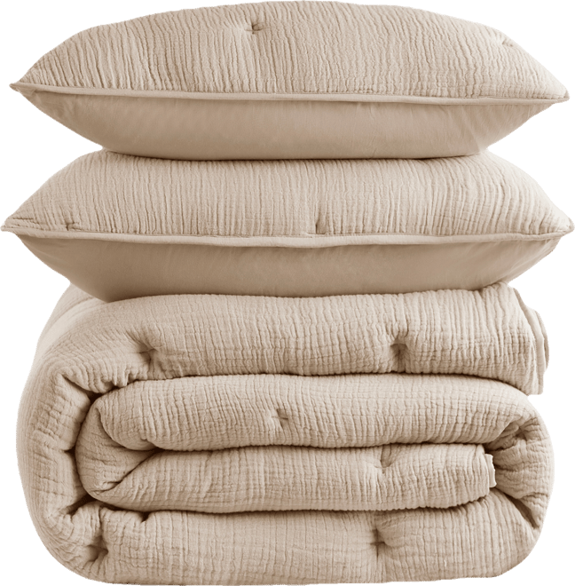 Breeze Cotton Embroidered 3-Pc. Quilt Set, King