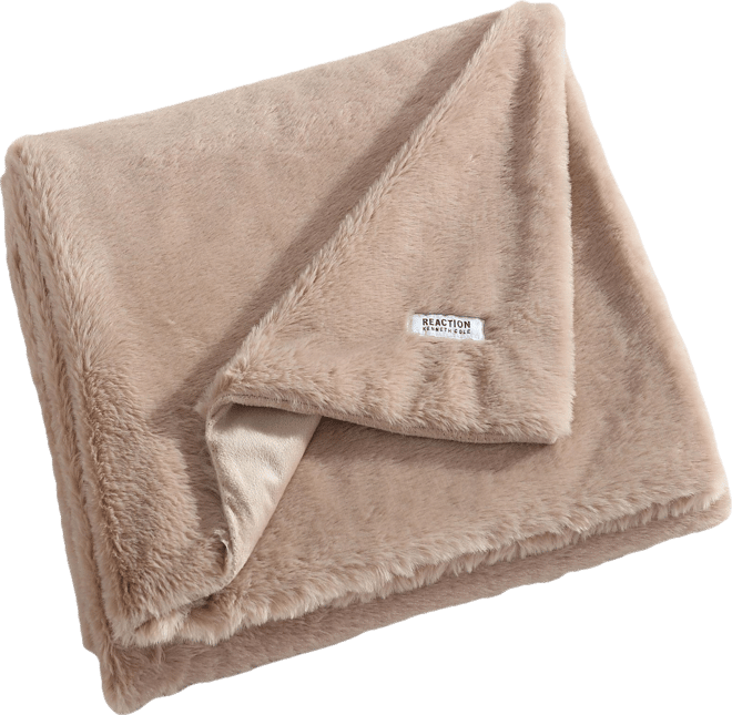 Solid Faux Fur Throw Blanket, 70" x 50"