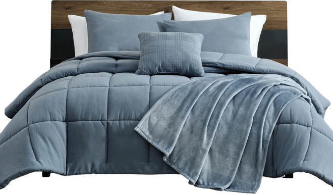 Solid Washed 5-Pc. Comforter Set, Full/Queen